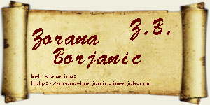 Zorana Borjanić vizit kartica